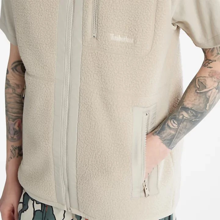 High-Pile Fleece Gilet for Men in Beige 商品