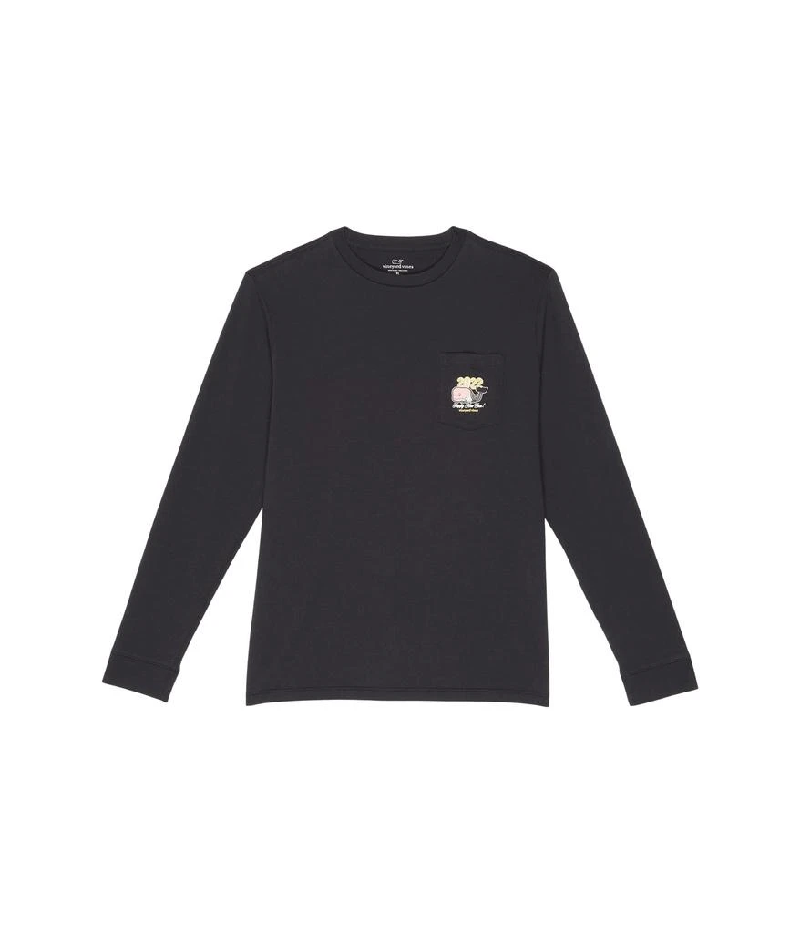 商品Vineyard Vines|Long Sleeve 2022 New Year's Eve Whale Pocket Tee (Toddler/Little Kids/Big Kids),价格¥63,第1张图片