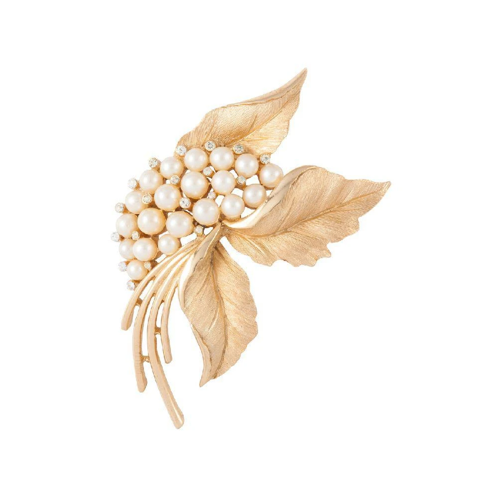 商品Susan Caplan Vintage|1960s vintage trifari faux pearl leaf brooch,价格¥3028,第1张图片