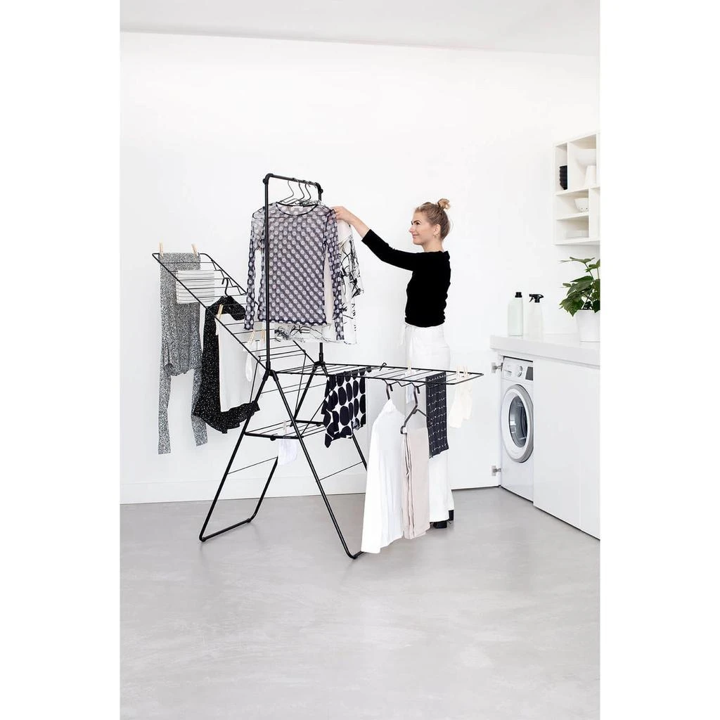 Brabantia HangOn Drying Rack - 25m + Rod - Matt Black 商品