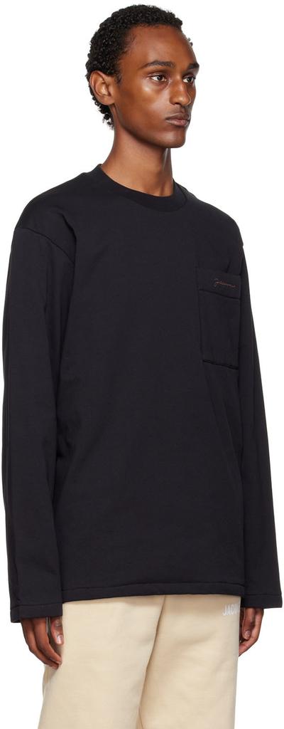 Black Le Papier 'Le T-Shirt Bricciola' Long Sleeve T-Shirt商品第2张图片规格展示