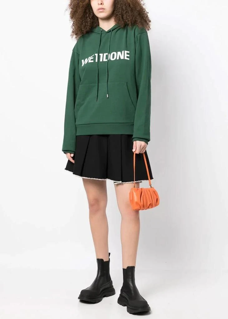 商品We11done|We11done Green Logo-Print Drawstring Hoodie,价格¥1285,第2张图片详细描述