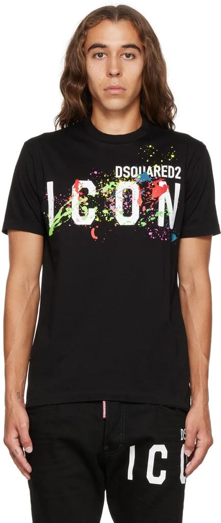 商品DSQUARED2|黑色 Icon Splatter Cool T 恤,价格¥1581,第1张图片