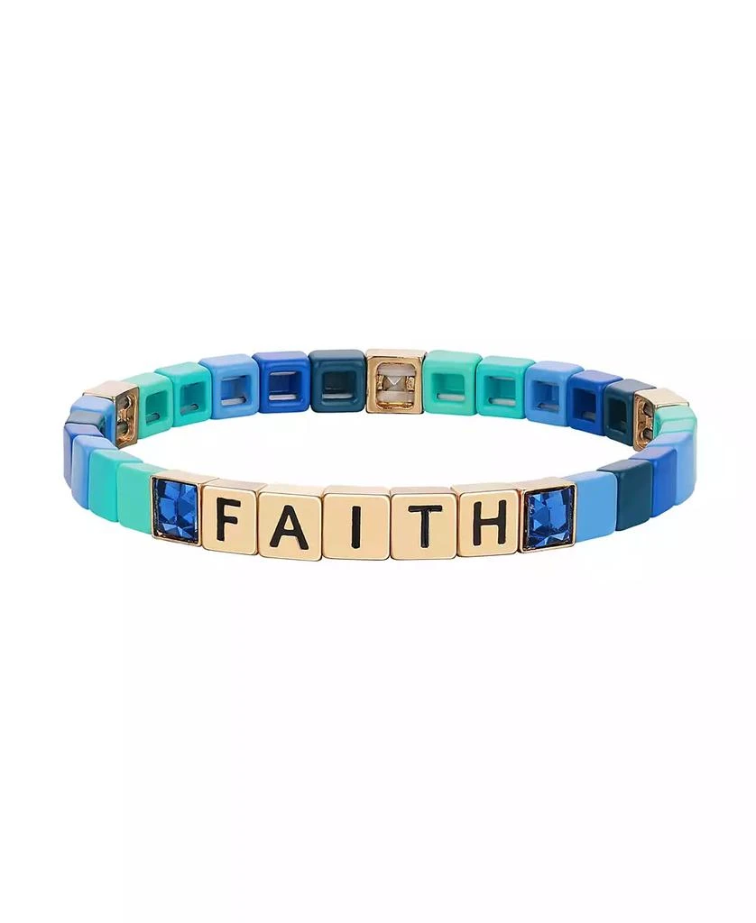 商品Unwritten|Blue Crystal and Enamel Faith Stretch Bracelet,价格¥122,第1张图片