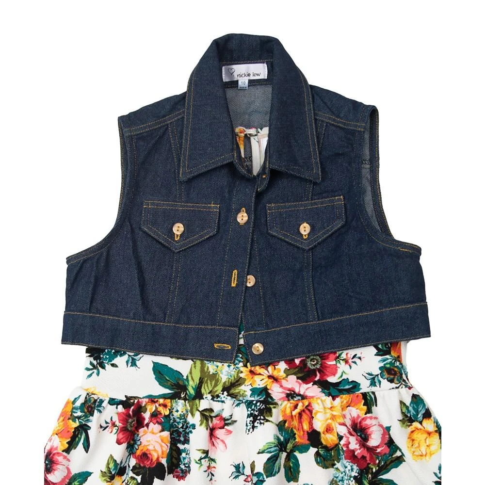 商品Emerald Sundae|Big Girls 2 Piece Tank Dress with Denim Vest Set,价格¥254,第3张图片详细描述