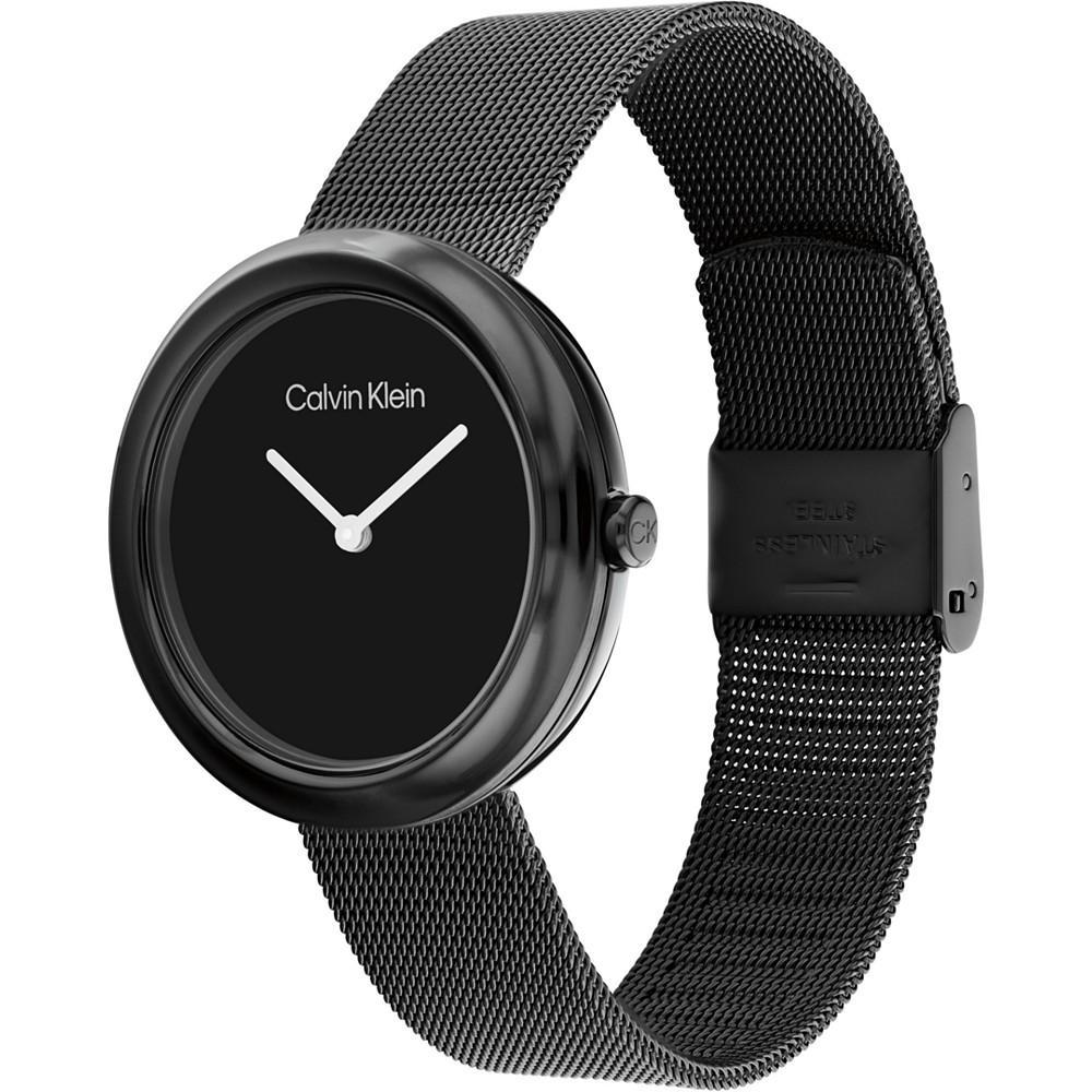 商品Calvin Klein|Black Stainless Steel Mesh Bracelet Watch 34mm,价格¥1158,第4张图片详细描述