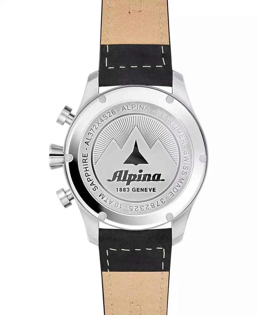 商品Alpina|Men's Swiss Chronograph Startimer Pilot Black Leather Strap Watch 44mm,价格¥8128,第3张图片详细描述