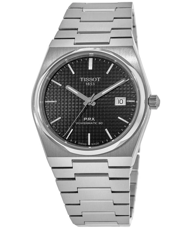 商品Tissot|Tissot PRX Powermatic 80 Automatic Black Dial Steel Men's Watch T137.407.11.051.00,价格¥4588,第1张图片