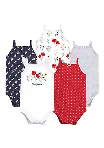 商品Hudson|Hudson Baby Infant Girl Cotton Sleeveless Bodysuits, Wildflower,价格¥164,第1张图片