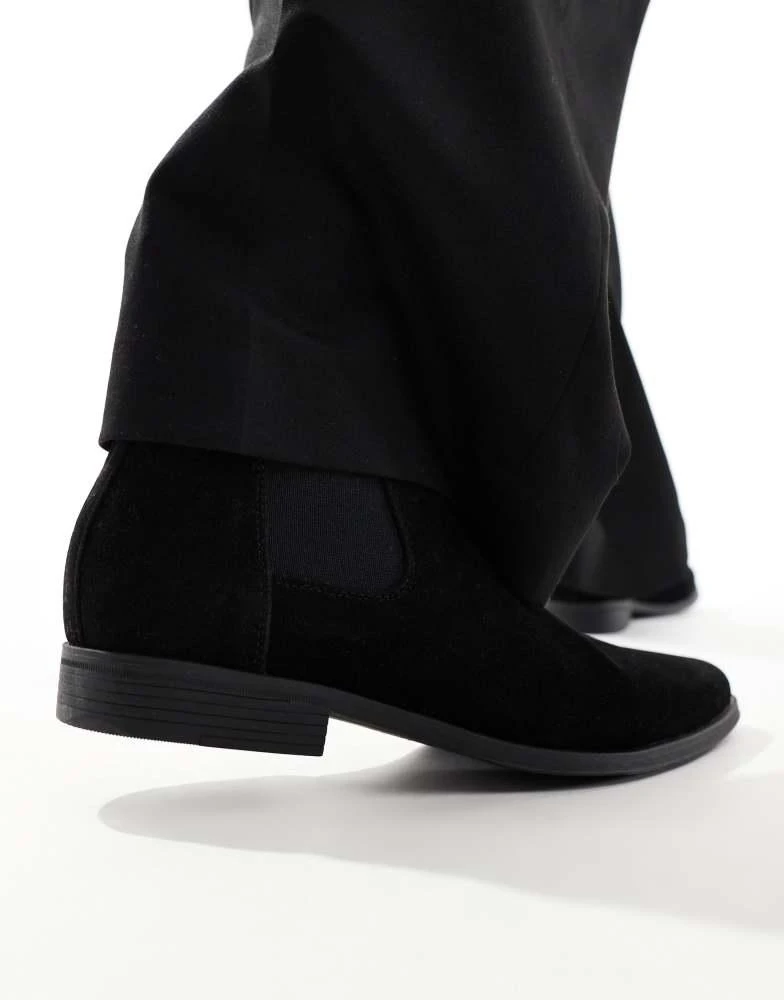 商品ASOS|ASOS DESIGN chelsea boots in black faux suede,价格¥315,第3张图片详细描述