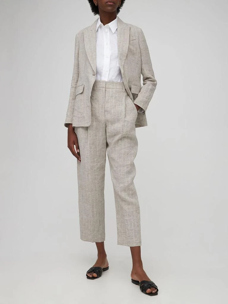 商品Brunello Cucinelli|Pinstripe Light Linen Blazer,价格¥9743,第1张图片详细描述