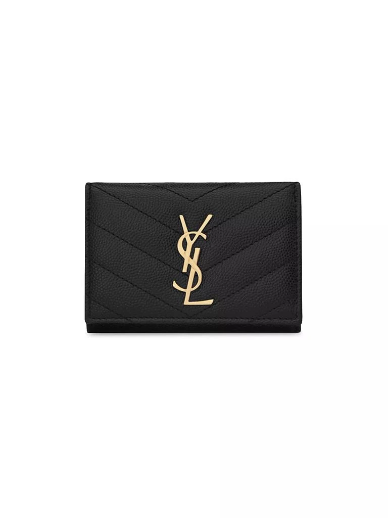 商品Yves Saint Laurent|Cassandre Slim Key Case in Grain De Poudre Embossed Leather,价格¥2999,第1张图片