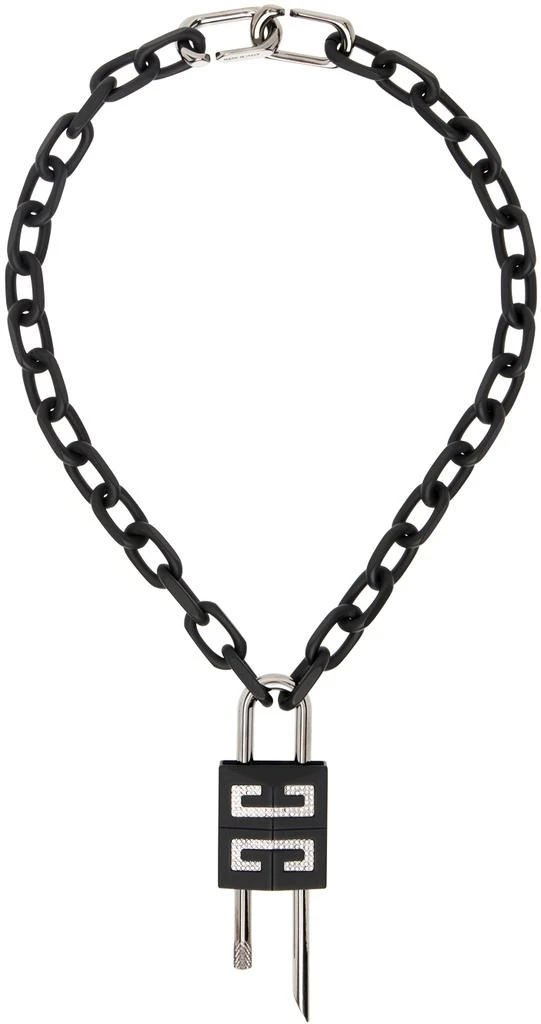 商品Givenchy|Black Crystal Lock Necklace,价格¥6409,第1张图片