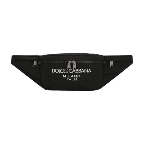 商品Dolce & Gabbana|【特惠8.7折】包邮包税【预售7天发货】 DOLCE & GABBANA 男士 腰包 橡胶徽标尼龙腰包  DXG4Z5ABBCK,价格¥6473,第1张图片