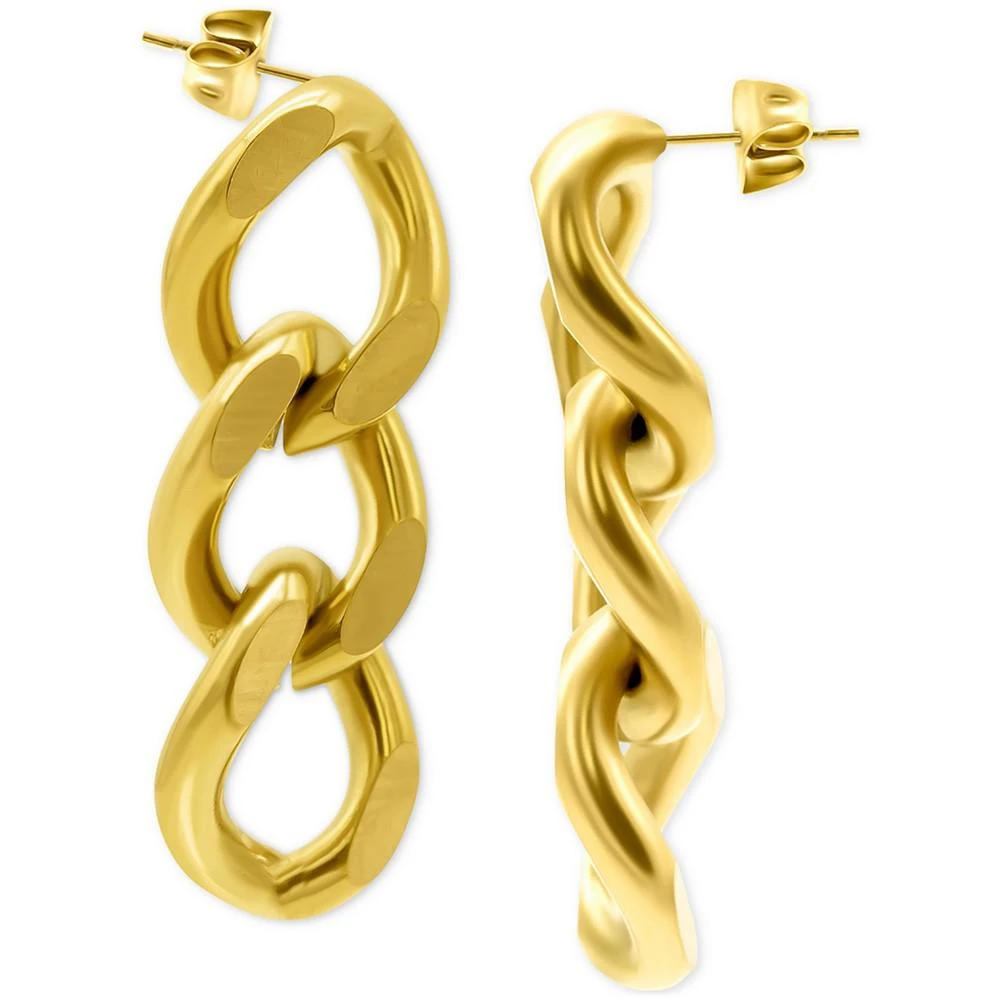 商品ADORNIA|14k Gold-Plated Curb Chain Drop Earrings,价格¥205,第2张图片详细描述