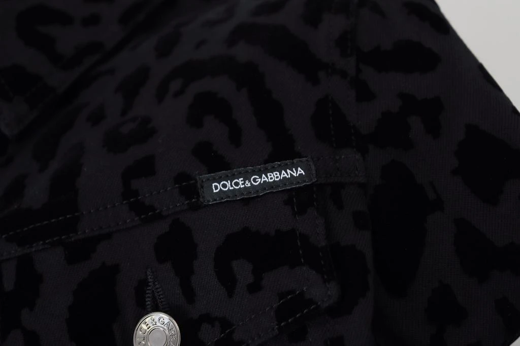 Dolce & Gabbana Black Leopard Long Sleeve Denim Cotton Jacket 商品