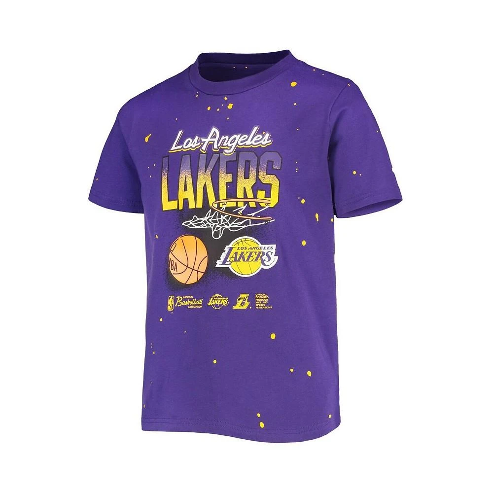 商品NIKE|Youth Boys Purple Los Angeles Lakers Courtside Allover Splatter T-shirt,价格¥164,第2张图片详细描述