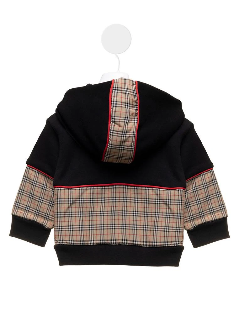 商品Burberry|Burberry Onah Black Jersey Vintage Check Hoodie Baby Boy Kids,价格¥2294,第2张图片详细描述