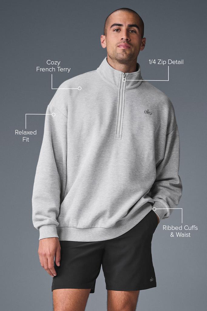 Alo Accolade 1/4 Zip Pullover - Athletic Heather Grey - Hoodies