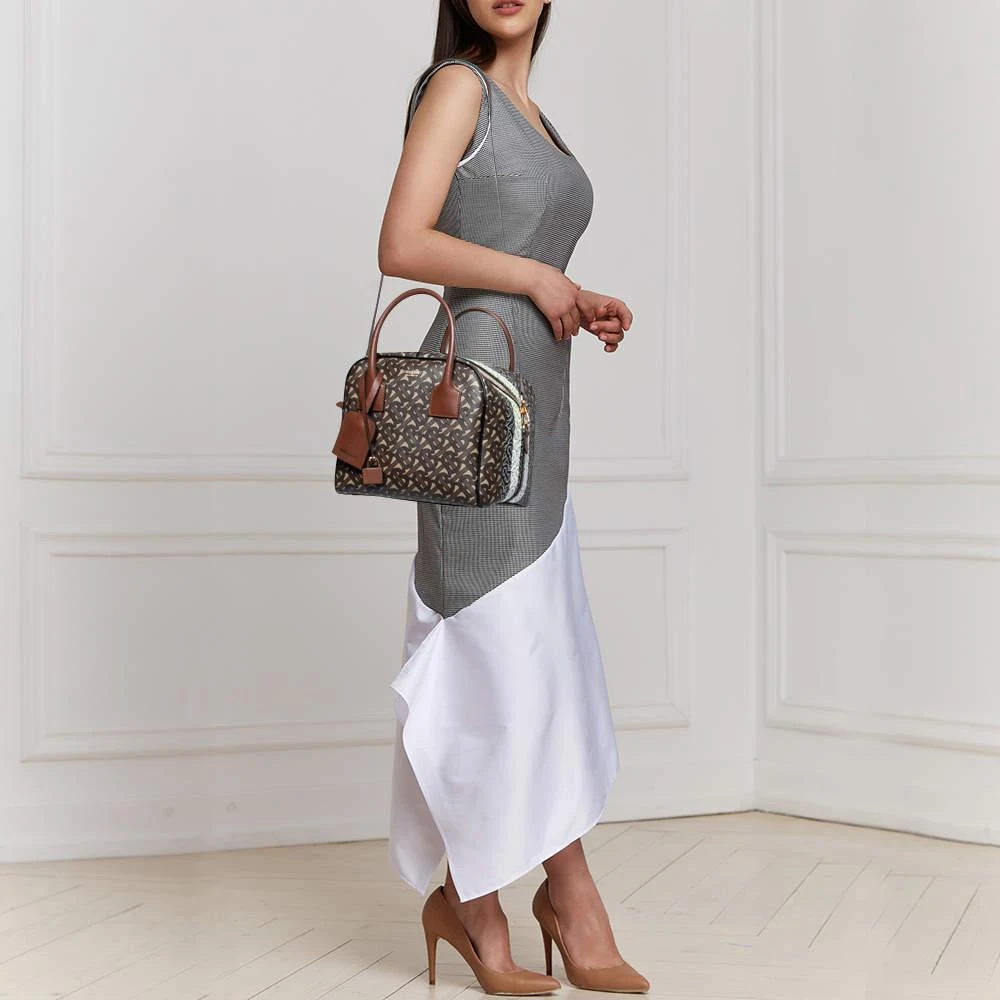 商品[二手商品] Burberry|Burberry Brown Tb-Monorgram Coated Canvas And Leather Small Cube Bowler Bag,价格¥6218,第2张图片详细描述