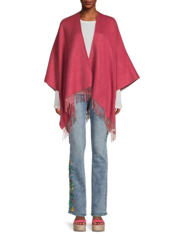 商品Saks Fifth Avenue|Merino Wool Blend Fringe Cape,价格¥1113,第1张图片