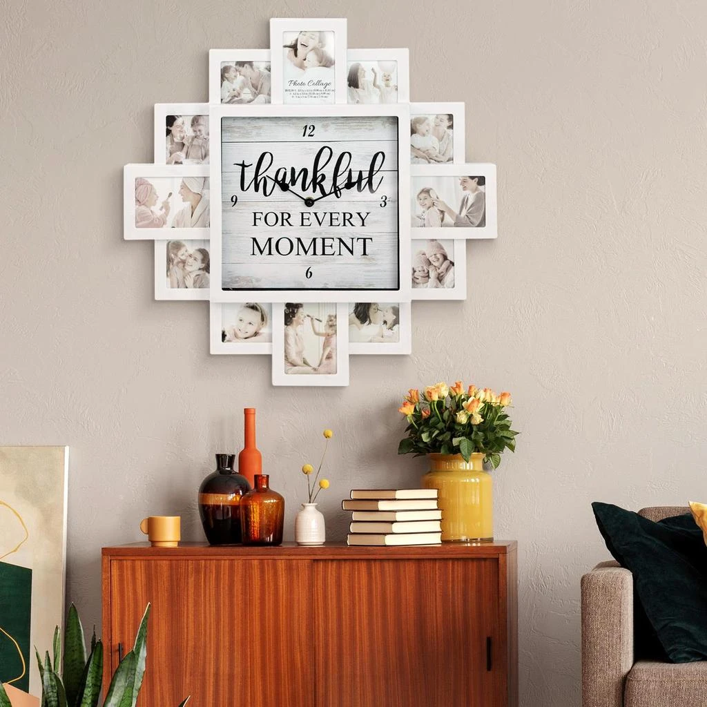 商品American Art Decor|Picture Frame Collage Wall Clock,价格¥296,第2张图片详细描述