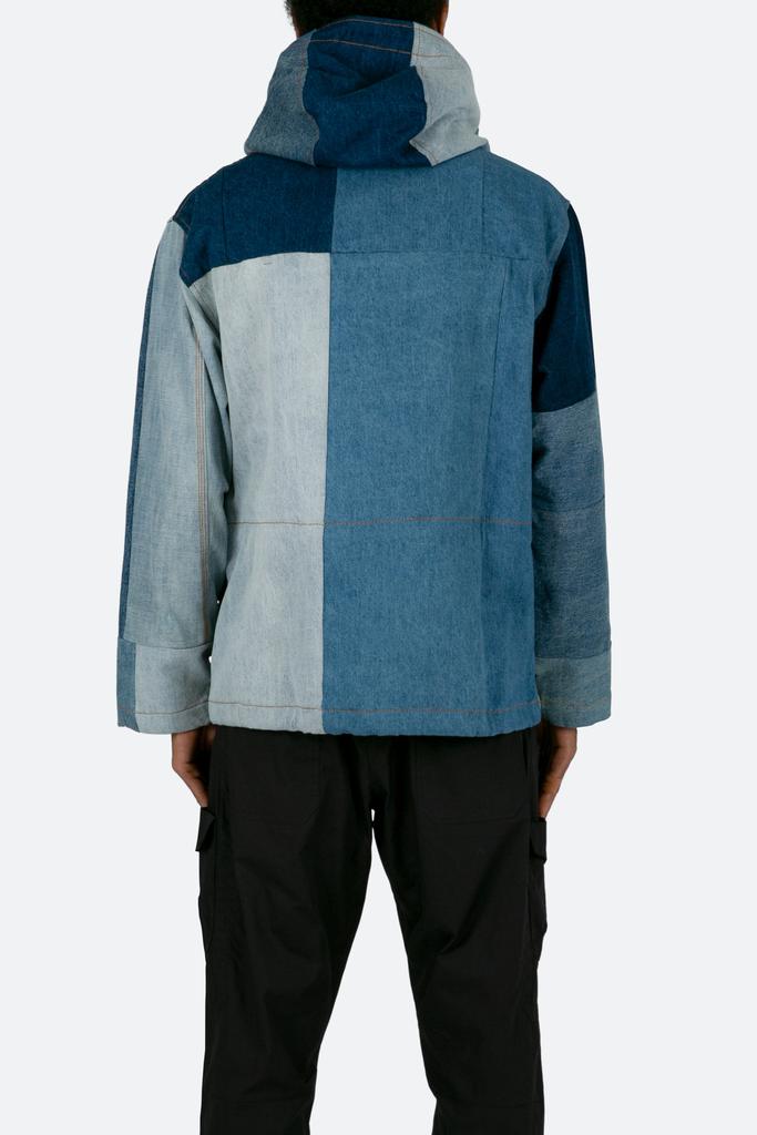 Patchwork Denim Pullover - Blue商品第6张图片规格展示