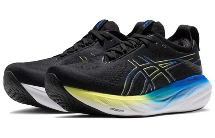 商品[国内直发] Asics|GEL-Nimbus 25 舒适 运动 织物合成革减震防滑透气回弹 低帮 休闲跑步鞋 男款 黑黄蓝 2E宽,价格¥1321,第3张图片详细描述