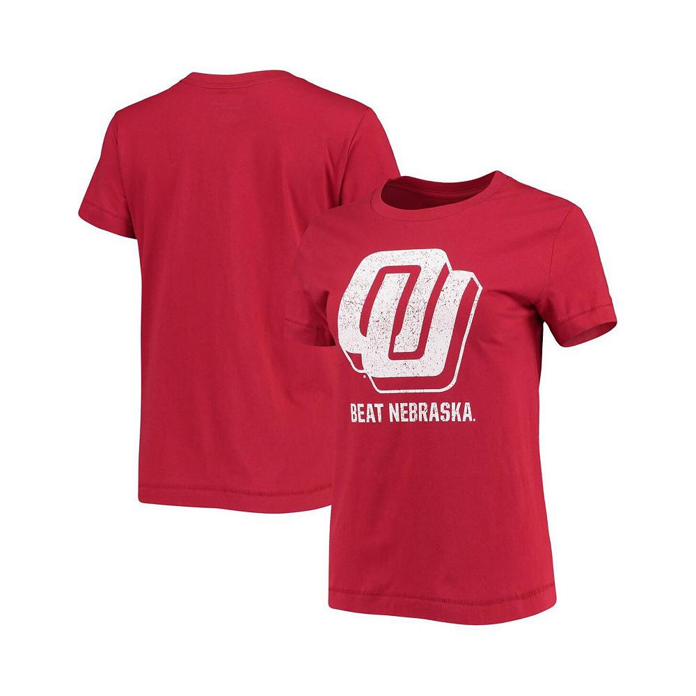 Women's Crimson Oklahoma Sooners Game Of The Century 50th Anniversary Disco T-shirt商品第2张图片规格展示