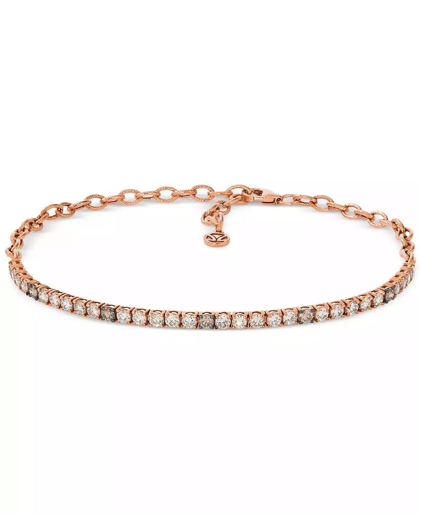 商品Le Vian|Chocolate Diamond & Nude Diamond Tennis Bracelet (2 ct. t.w.) in 14k Rose Gold,价格¥18128,第1张图片