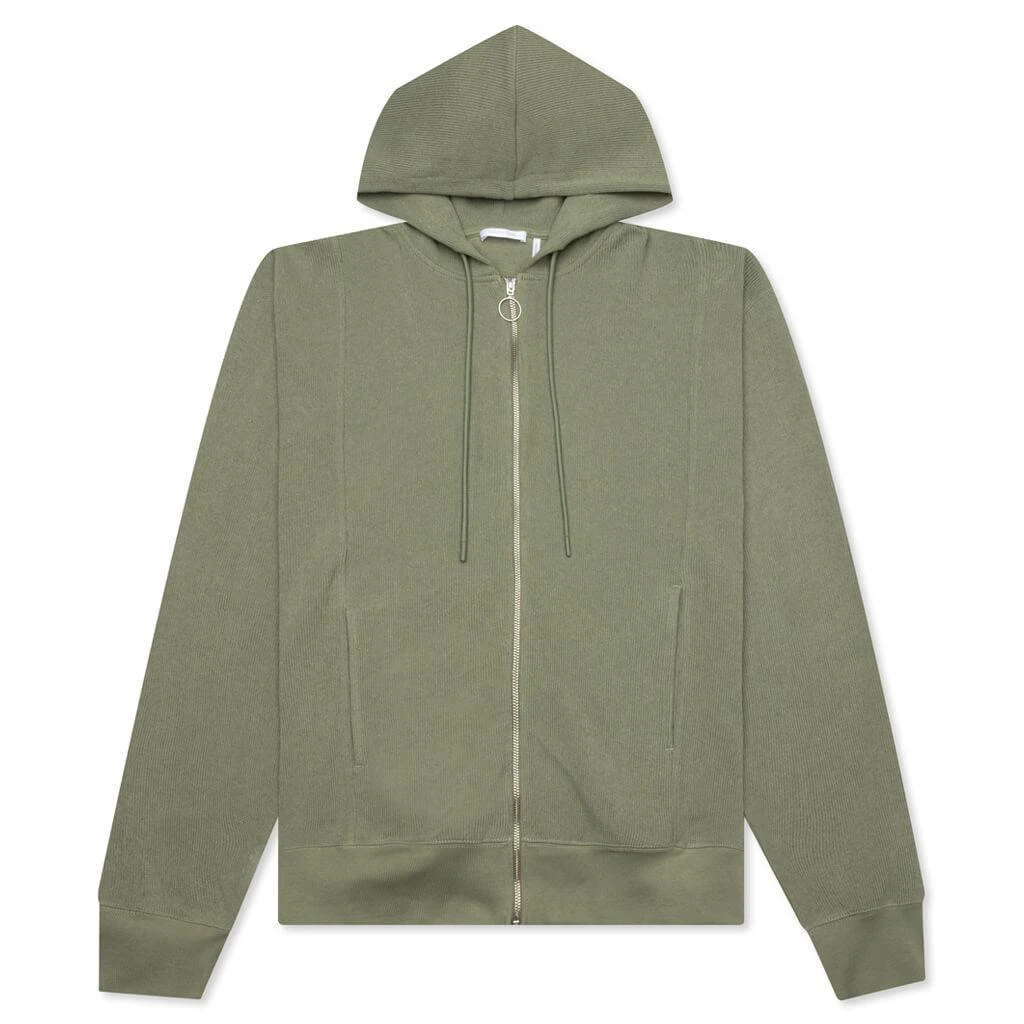 商品Helmut Lang|Zip-Up Logo Hoodie - Tea,价格¥2466,第1张图片