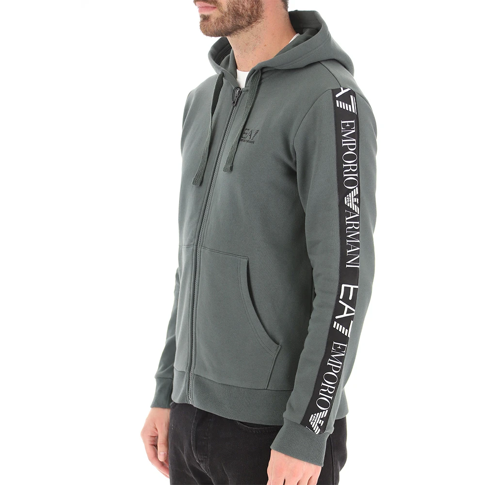EMPORIO ARMANI 男士军绿色拉链连帽衫 6HPM12-PJ07Z-1984 商品
