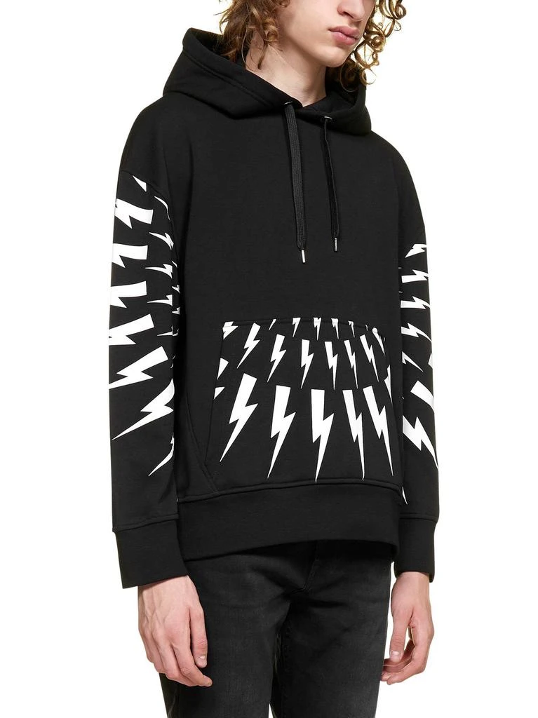 商品Neil Barrett|Neil Barrett Thunderbolt Print Drawstring Hoodie,价格¥2659,第2张图片详细描述