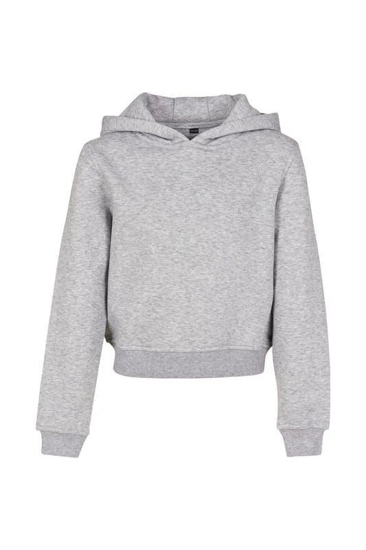 商品Build Your Brand|Girls Cropped Hoodie Heather Gray,价格¥221,第1张图片