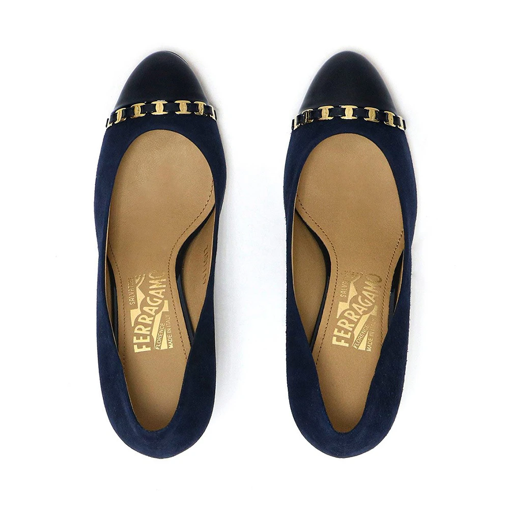 SALVATORE FERRAGAMO 蓝色女士坡跟鞋 0591372 商品