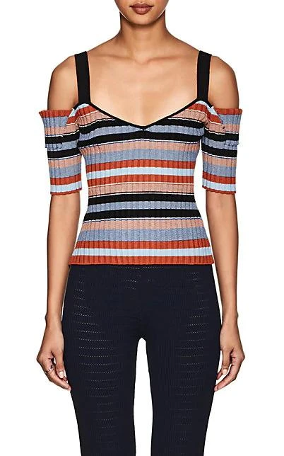 商品Ronny Kobo|Talia Striped Rib-Knit Top,价格¥667,第1张图片