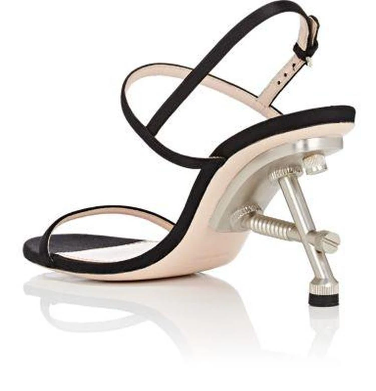 商品Miu Miu|Structured-Heel Satin Ankle-Strap Sandals,价格¥4757,第3张图片详细描述