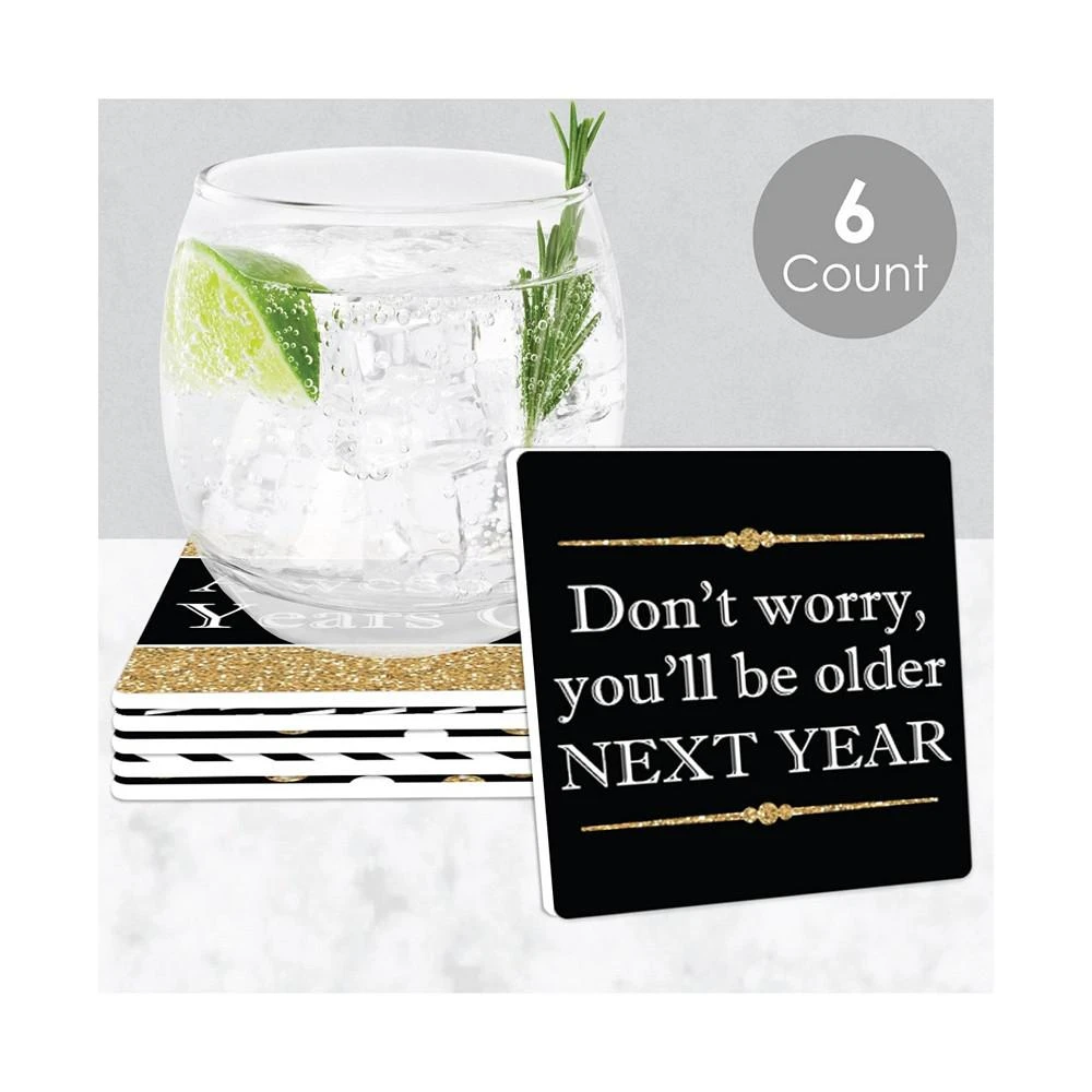 商品Big Dot of Happiness|Adult Happy Birthday - Gold - Funny Party Decor - Drink Coasters - Set of 6,价格¥119,第3张图片详细描述