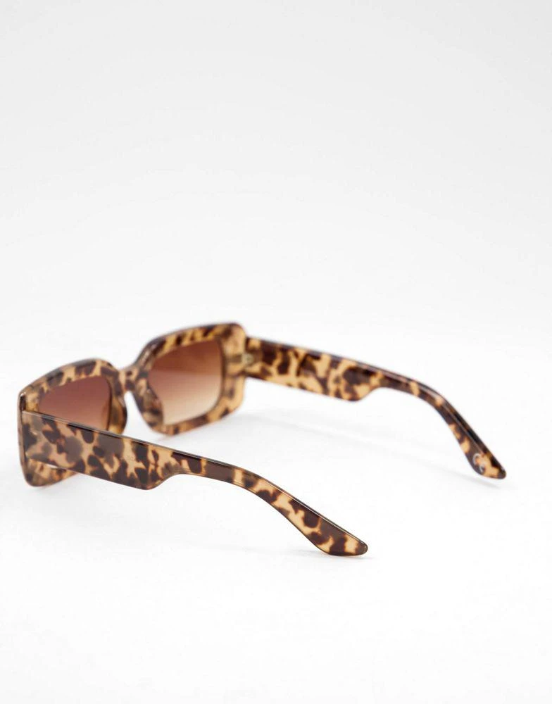 商品ASOS|ASOS DESIGN frame mid square sunglasses with corner bevel in milky tort   - BROWN,价格¥71,第2张图片详细描述