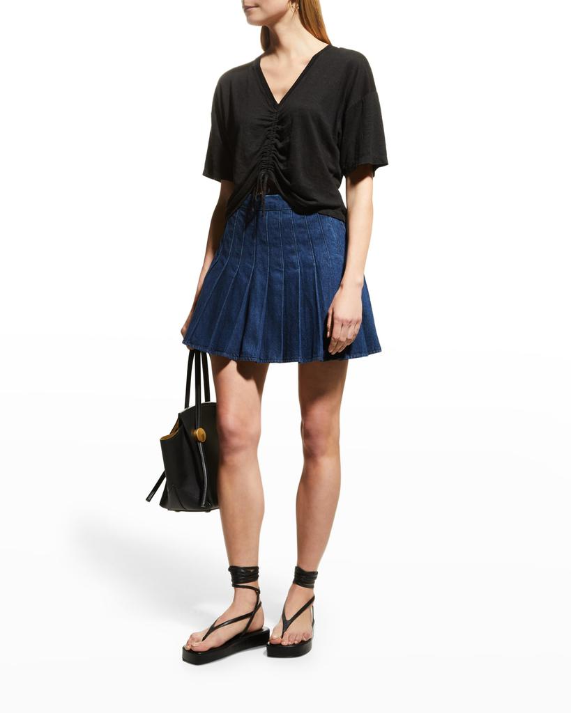 Mini Denim Pleated Tennis Skirt商品第1张图片规格展示