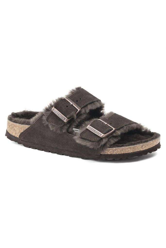 Unisex Arizona Shearling Sandals In Mocha image 2