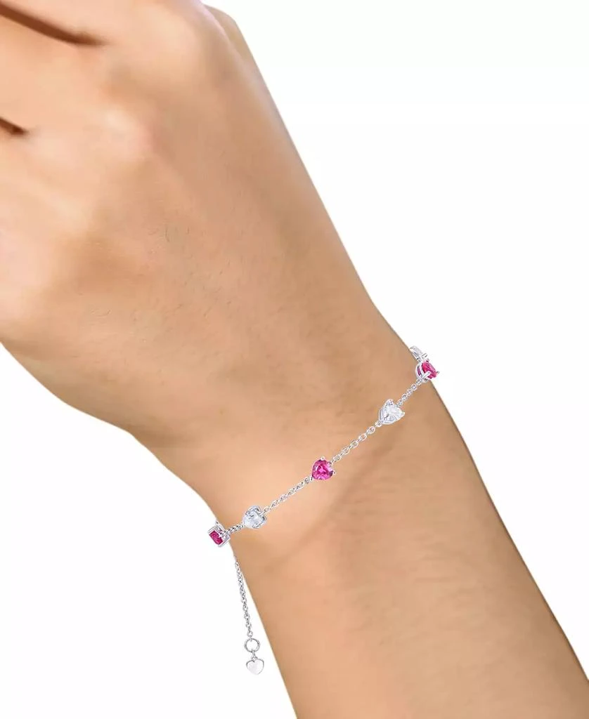 商品Macy's|Lab Created Ruby (5-1/2 ct. t.w.) & White Sapphire (5-1/2 ct. t.w.) Heart Necklace, Bracelet & Earrings in Sterling Silver,价格¥736,第3张图片详细描述