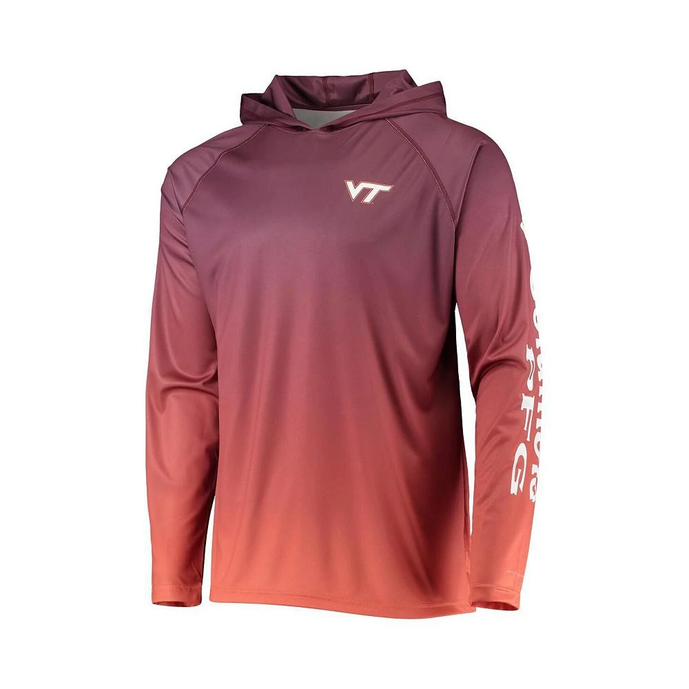 商品Columbia|Men's PFG Maroon Virginia Tech Hokies Terminal Tackle Omni-Shade UPF 50 Long Sleeve Hooded Top,价格¥449,第2张图片详细描述