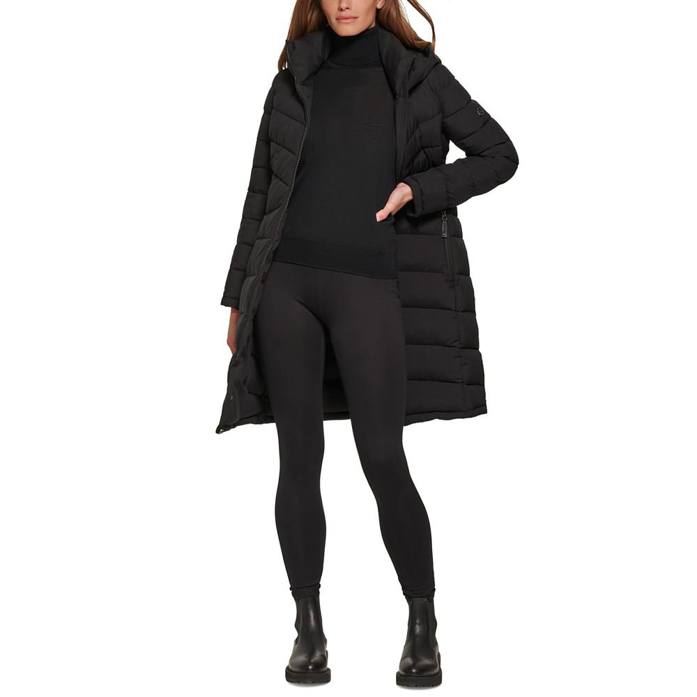 Women's Hooded Stretch Puffer Coat, Created for Macy's商品第5张图片规格展示