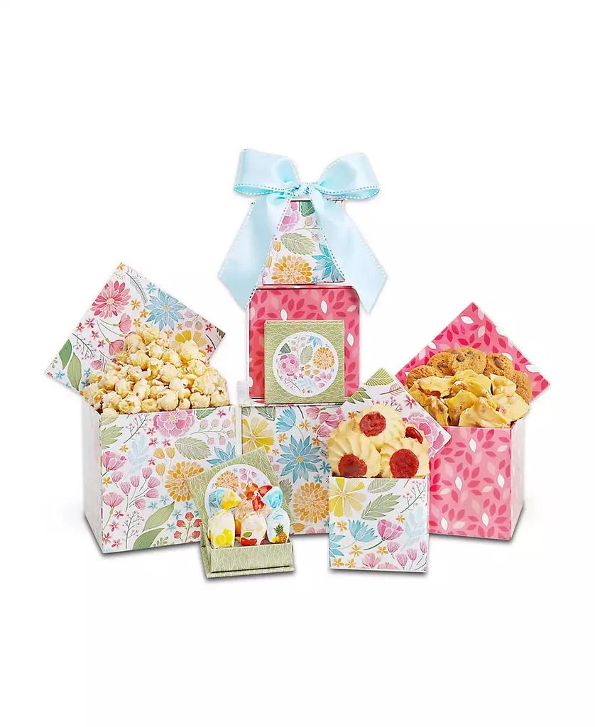 商品Alder Creek Gift Baskets|Sweet Blooms 4 Box Gift Tower,价格¥325,第1张图片