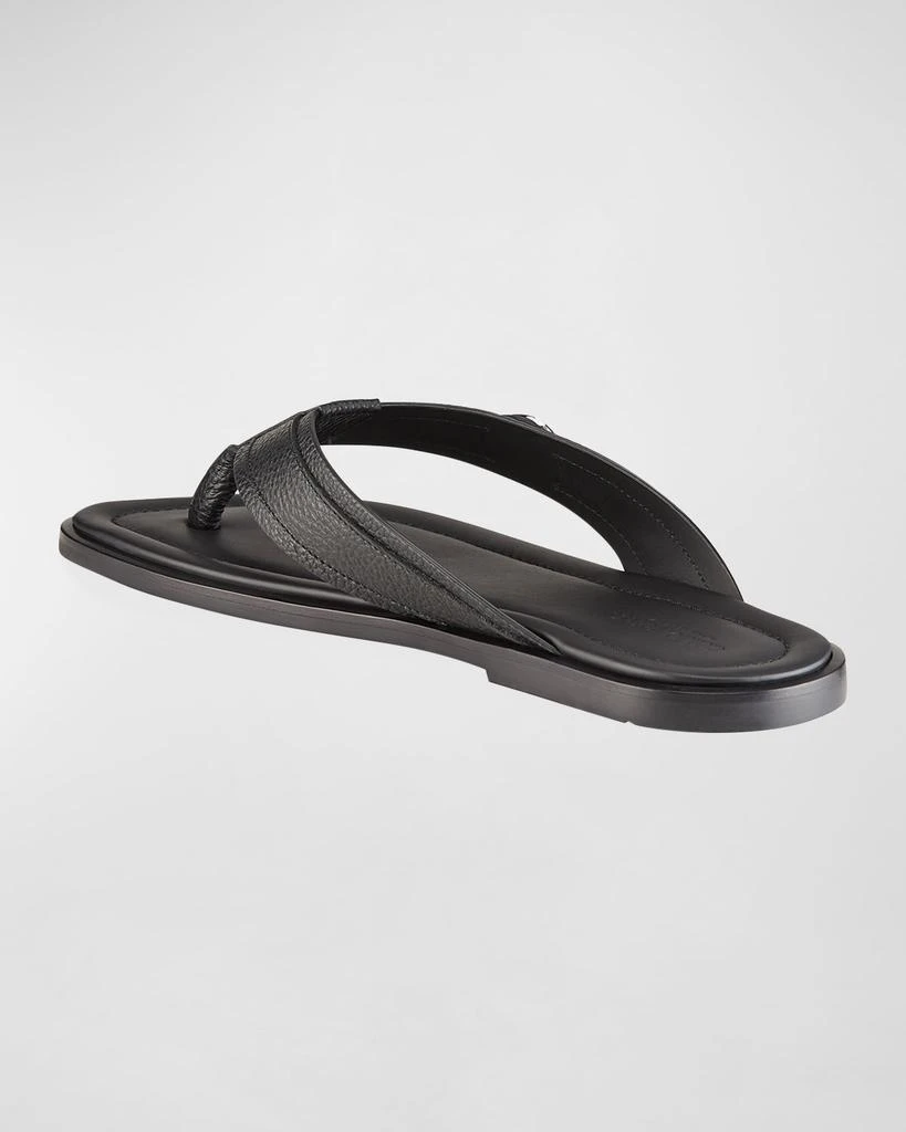 商品Giorgio Armani|Men's Logo Leather Thong Sandals,价格¥4441,第4张图片详细描述