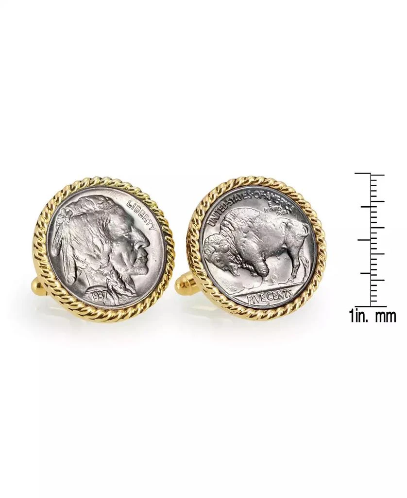商品American Coin Treasures|Buffalo Nickel Rope Bezel Coin Cuff Links,价格¥298,第2张图片详细描述