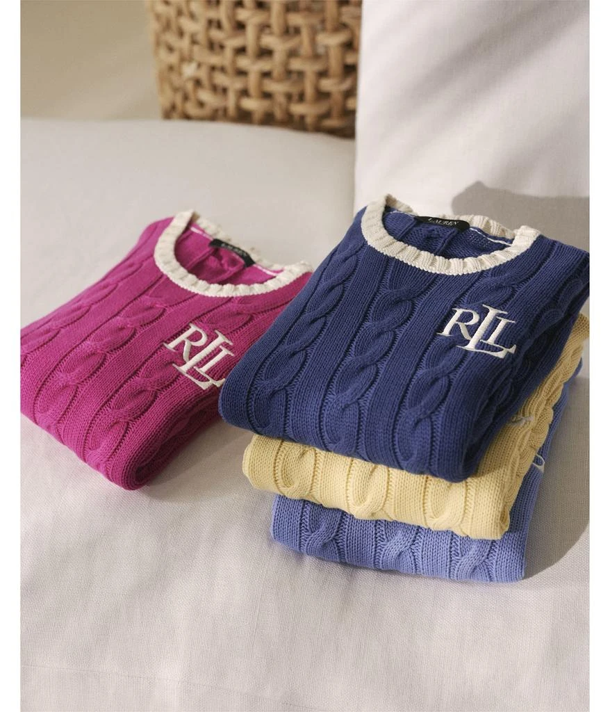 商品Ralph Lauren|Monogram Cable-Knit Cotton Sweater,价格¥545,第5张图片详细描述