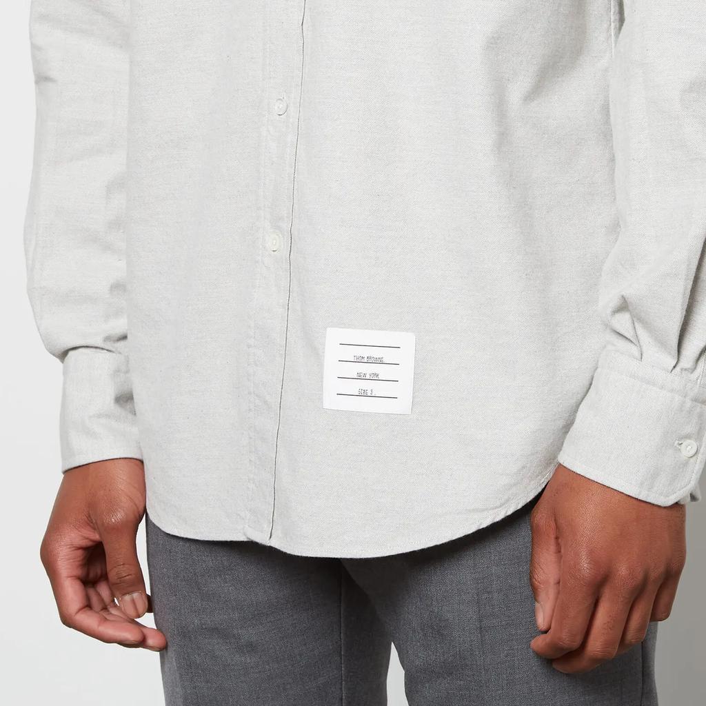 商品Thom Browne|Thom Browne Men's 4-Bar Straight Fit Flannel Shirt - Medium Grey,价格¥3211,第6张图片详细描述