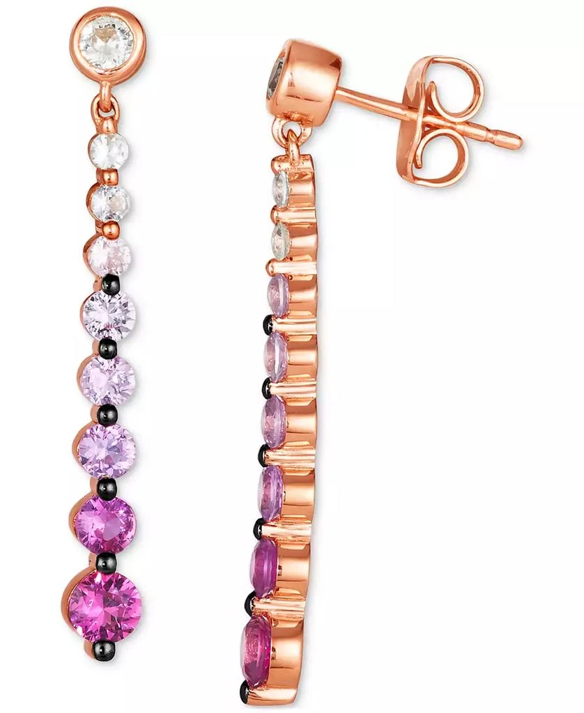 商品Le Vian|Pink Ombré Sapphire (1-1/6 ct. t.w.) & White Sapphire (1/4 ct. t.w.) Drop Earrings in 14k Rose Gold,价格¥6724,第2张图片详细描述